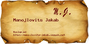 Manojlovits Jakab névjegykártya